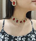 Maroon Choker Set