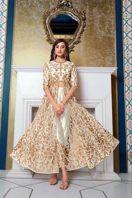 White embroidered net salwar 1