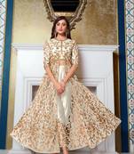 White embroidered net salwar