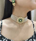 Green Kundan Choker Set