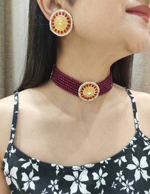 Maroon Choker Set 1