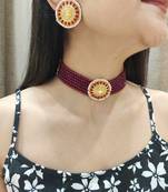 Maroon Choker Set