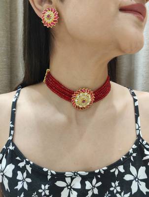 Maroon Choker Set 1
