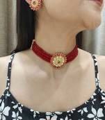 Maroon Choker Set