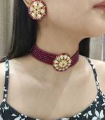 Maroon Choker Set