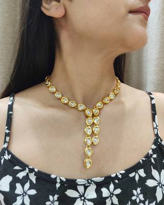 Golden Kundan Necklace Only 1
