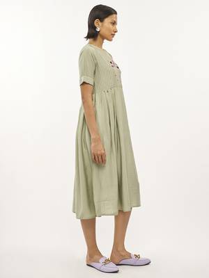 Green printed rayon party-wear-kurtis 2