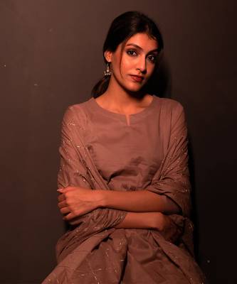 Metallic Brown Malhar Anarkali Suit Set 2