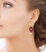 Kundan Elegant Designer Amrapali Maroon Earrings