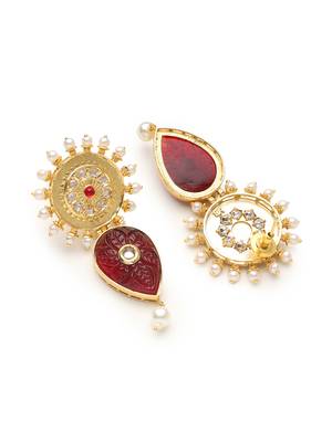 Kundan Elegant Designer Amrapali Maroon Earrings 4