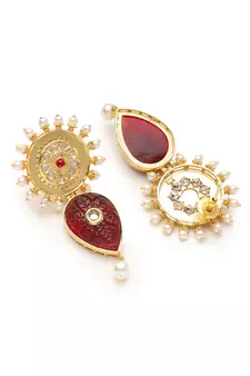 Kundan Elegant Designer Amrapali Maroon Earrings