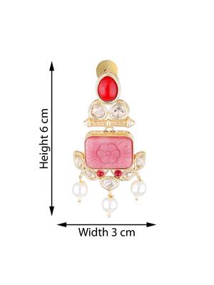 Kundan Elegant Designer Amrapali Pink Earrings 3