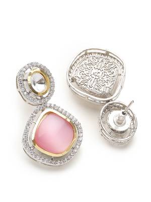 Kundan Elegant Designer Cubic Zirconia Amrapali Pink Earrings 4