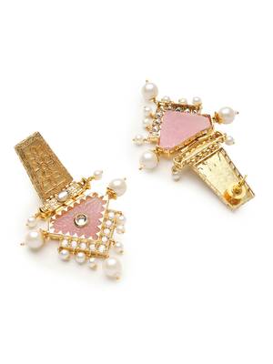 Kundan Elegant Designer Amrapali Pink Earrings 4
