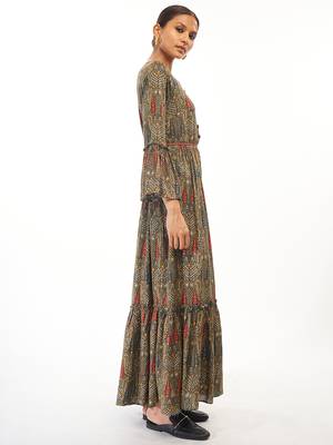 Green printed rayon party-wear-kurtis 3