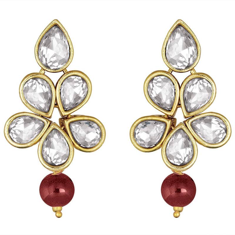 Traditional Kundan & Pearl Studded Necklace Jewellery Set For Women 