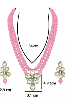 Traditional Kundan & Pearl Studded Necklace Jewellery Set For Women 