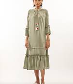 Green plain rayon party-wear-kurtis