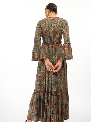 Green printed rayon party-wear-kurtis 5