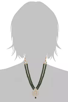 Traditional Pearl & Kundan Necklace Set With Earrings For Women