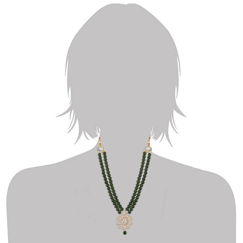 Traditional Pearl & Kundan Necklace Set With Earrings For Women