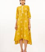Yellow printed rayon party-wear-kurtis
