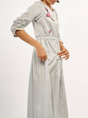 Grey printed rayon party-wear-kurtis 5
