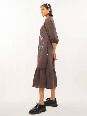 Brown plain rayon party-wear-kurtis 2