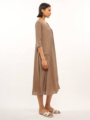 Brown plain rayon party-wear-kurtis 2