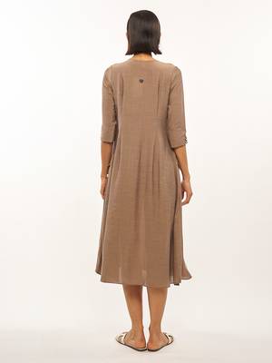 Brown plain rayon party-wear-kurtis 3