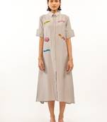Grey plain rayon party-wear-kurtis
