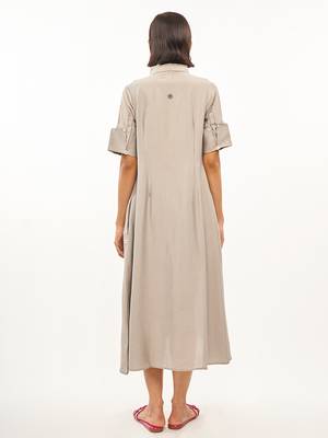 Grey plain rayon party-wear-kurtis 3