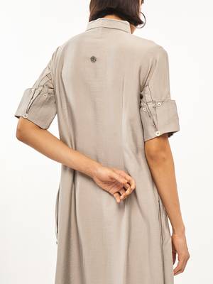 Grey plain rayon party-wear-kurtis 4