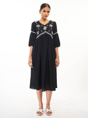 Black printed rayon party-wear-kurtis 1