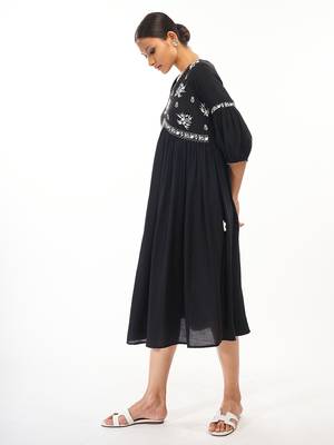 Black printed rayon party-wear-kurtis 3