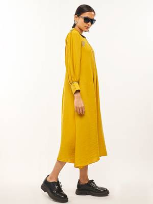 Yellow plain rayon party-wear-kurtis 2