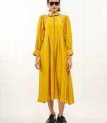 Yellow plain rayon party-wear-kurtis