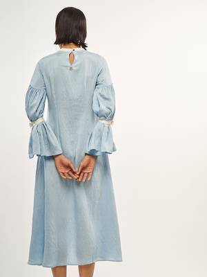 Aqua-blue plain rayon party-wear-kurtis 4