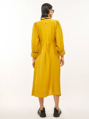 Yellow plain rayon party-wear-kurtis 3