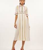 White printed rayon party-wear-kurtis