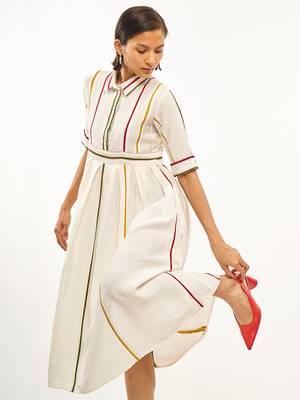 White printed rayon party-wear-kurtis 3
