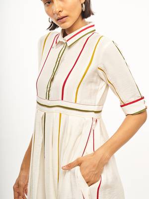 White printed rayon party-wear-kurtis 4