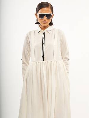 White plain rayon party-wear-kurtis 4