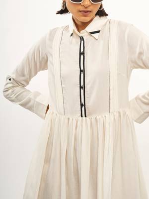 White plain rayon party-wear-kurtis 5