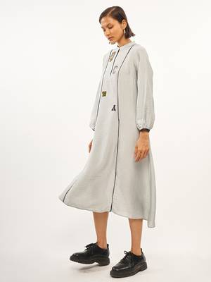 Grey plain rayon party-wear-kurtis 2