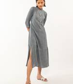 Grey plain rayon party-wear-kurtis