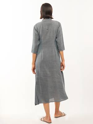 Grey plain rayon party-wear-kurtis 2