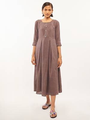 Brown plain rayon party-wear-kurtis 1