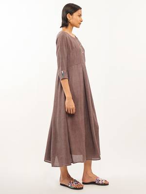 Brown plain rayon party-wear-kurtis 2