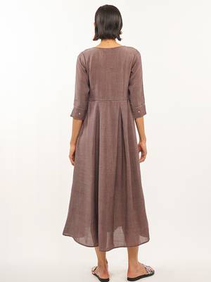 Brown plain rayon party-wear-kurtis 3